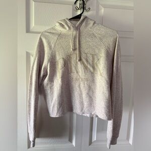 PINK Victoria's Secret Cropped Hoodie in Heathered Light Gray